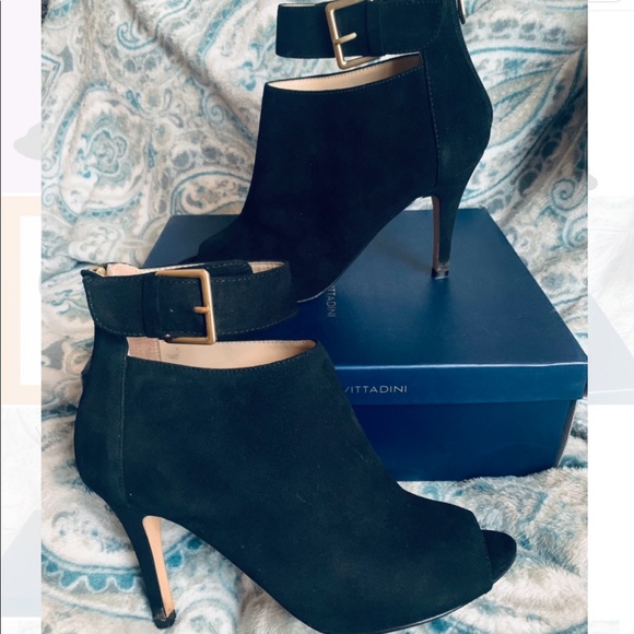 Adrienne Vittadini Gail Peep Toe Booties Size 9 - Picture 3 of 5